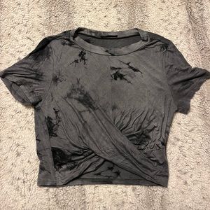 Black and grey shein tie dye top